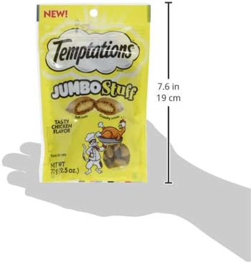Jumbo Stuff Crunchy & Soft Cat Treats, Chicken, 2.5 Oz, 12 Pack