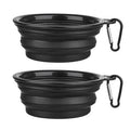 Dog Bowl Pet Collapsible Bowls, 2 Pack Collapsible Dog Water Bowls for Cats Dogs, Portable Pet Feeding Watering Dish for Walking Parking Traveling with 2 Carabiners (Small, Green+Purple)